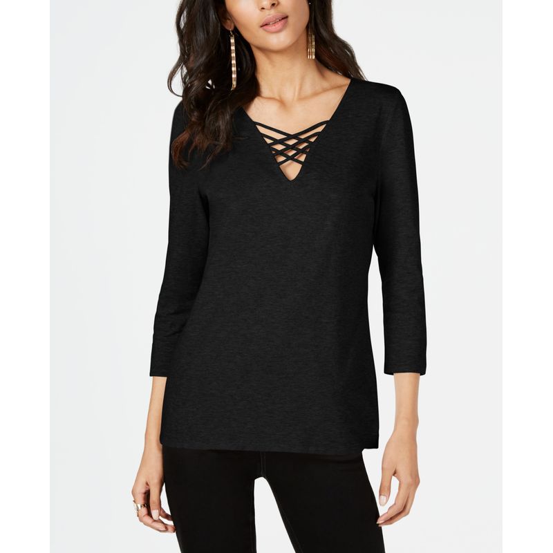 Crisscross V Neck Top